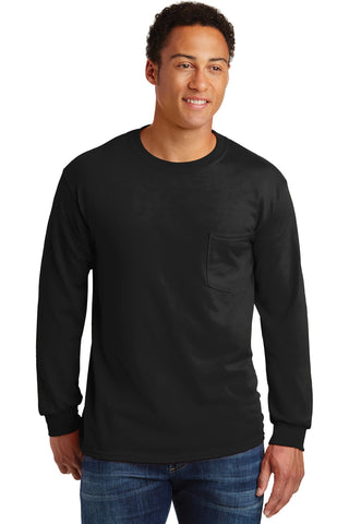 Gildan - Ultra Cotton 100% US Cotton Long Sleeve T-Shirt with Pocket.  2410