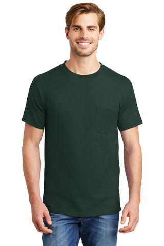 Hanes Beefy-T - 100% Cotton T-Shirt with Pocket. 5190