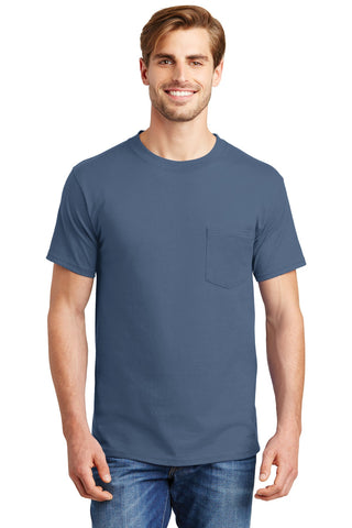 Hanes Beefy-T - 100% Cotton T-Shirt with Pocket. 5190