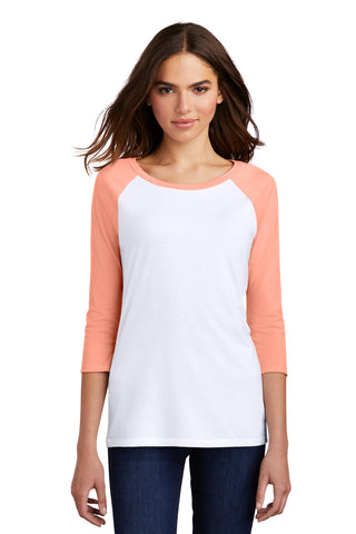 District Women's Perfect Tri 3/4-Sleeve Raglan. DM136L