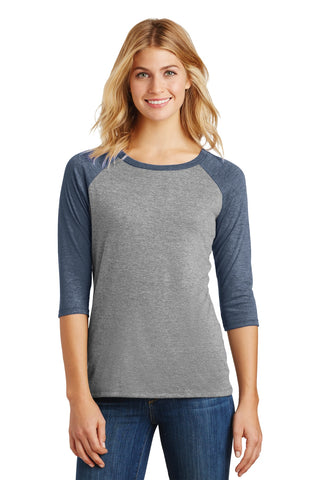 District Women's Perfect Tri 3/4-Sleeve Raglan. DM136L