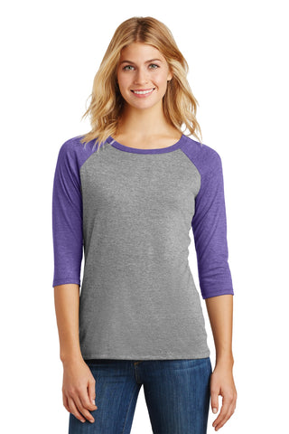 District Women's Perfect Tri 3/4-Sleeve Raglan. DM136L