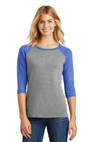 District Women's Perfect Tri 3/4-Sleeve Raglan. DM136L