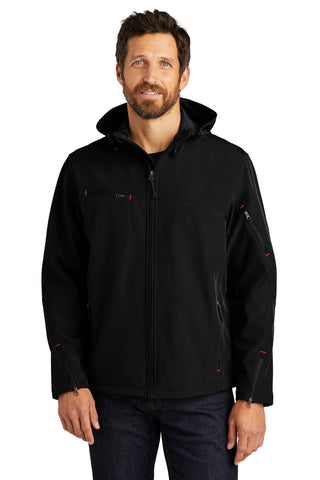 Port Authority Textured Hooded Soft Shell Jacket. J706