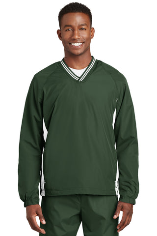 Sport-Tek Tipped V-Neck Raglan Wind Shirt. JST62