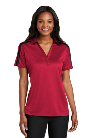 Port Authority Ladies Silk Touch Performance Colorblock Stripe Polo. L547