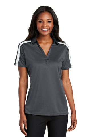 Port Authority Ladies Silk Touch Performance Colorblock Stripe Polo. L547