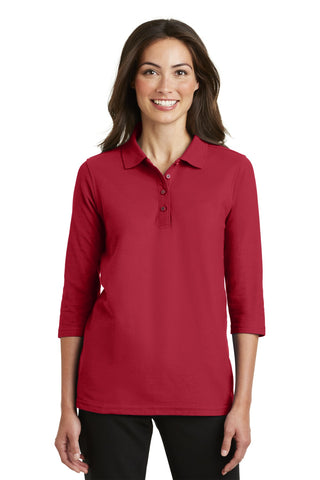 Port Authority Ladies Silk Touch 3/4-Sleeve Polo. L562