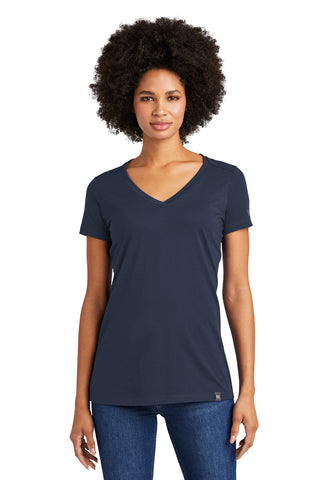 New Era  Ladies Heritage Blend V-Neck Tee. LNEA101