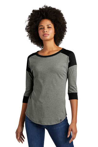 New Era  Ladies Heritage Blend 3/4-Sleeve Baseball Raglan Tee. LNEA104