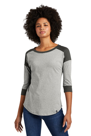 New Era  Ladies Heritage Blend 3/4-Sleeve Baseball Raglan Tee. LNEA104