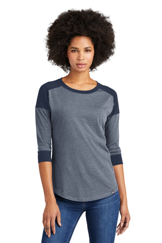 New Era  Ladies Heritage Blend 3/4-Sleeve Baseball Raglan Tee. LNEA104