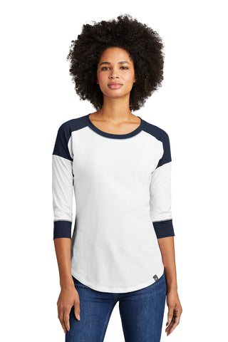 New Era  Ladies Heritage Blend 3/4-Sleeve Baseball Raglan Tee. LNEA104