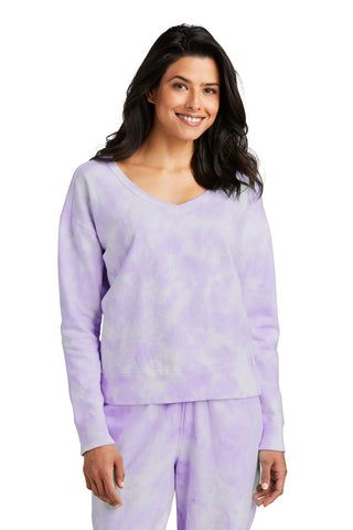 Port & Company ®  Women's Beach Wash ®  Cloud Tie-Dye V-Neck Sweatshirt LPC140V
