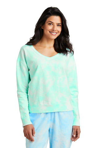 Port & Company ®  Women's Beach Wash ®  Cloud Tie-Dye V-Neck Sweatshirt LPC140V