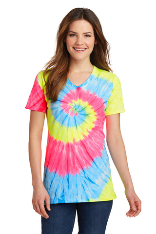 Port & Company Ladies Tie-Dye V-Neck Tee.  LPC147V