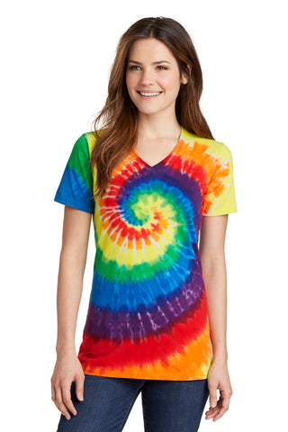 Port & Company Ladies Tie-Dye V-Neck Tee.  LPC147V