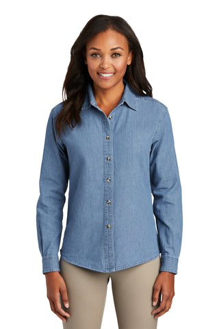 Port & Company ®  Women's Long Sleeve Value Denim Shirt.  LSP10