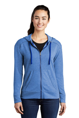 Sport-Tek  Ladies PosiCharge  Tri-Blend Wicking Fleece Full-Zip Hooded Jacket LST293