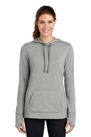 Sport-Tek  Ladies PosiCharge  Tri-Blend Wicking Fleece Hooded Pullover. LST296