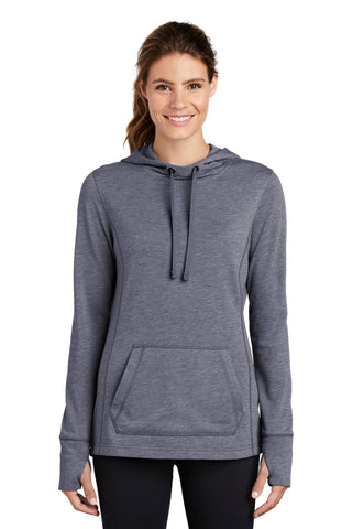 Sport-Tek  Ladies PosiCharge  Tri-Blend Wicking Fleece Hooded Pullover. LST296