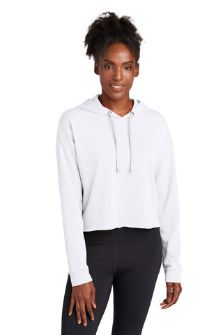 Sport-Tek  Ladies PosiCharge  Tri-Blend Wicking Fleece Crop Hooded Pullover LST298