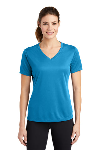 Sport-Tek Ladies PosiCharge RacerMesh V-Neck Tee. LST340