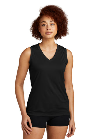 Sport-Tek Ladies Sleeveless PosiCharge Competitor V-Neck Tee. LST352