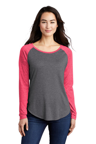 Sport-Tek  Ladies PosiCharge  Long Sleeve Tri-Blend Wicking Scoop Neck Raglan Tee LST400LS