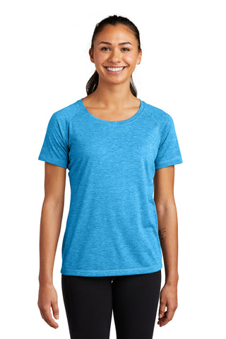 Sport-Tek  Ladies PosiCharge  Tri-Blend Wicking Scoop Neck Raglan Tee. LST400