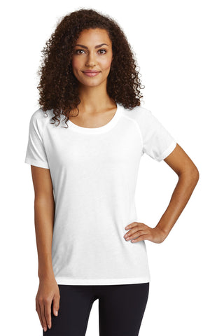 Sport-Tek  Ladies PosiCharge  Tri-Blend Wicking Scoop Neck Raglan Tee. LST400