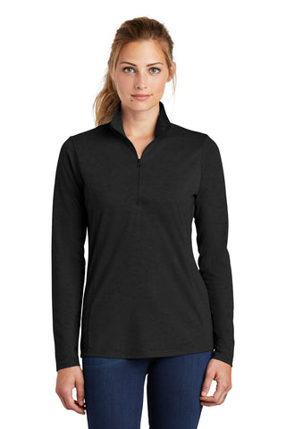 Sport-Tek  Ladies PosiCharge  Tri-Blend Wicking 1/4-Zip Pullover. LST407