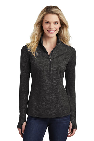 Sport-Tek  Ladies Sport-Wick  Stretch Reflective Heather 1/2-Zip Pullover. LST855