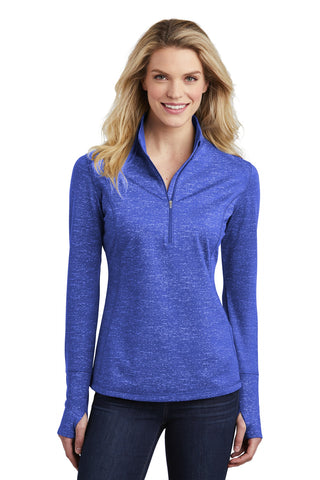 Sport-Tek  Ladies Sport-Wick  Stretch Reflective Heather 1/2-Zip Pullover. LST855