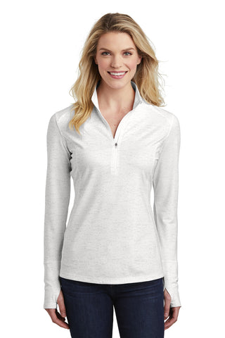 Sport-Tek  Ladies Sport-Wick  Stretch Reflective Heather 1/2-Zip Pullover. LST855