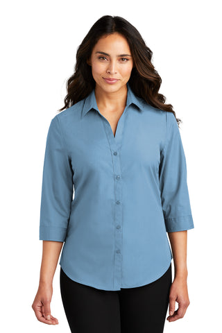 Port Authority Ladies 3/4-Sleeve Carefree Poplin Shirt. LW102