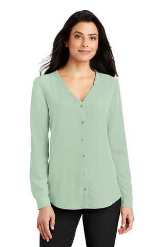 Port Authority Ladies Long Sleeve Button-Front Blouse. LW700