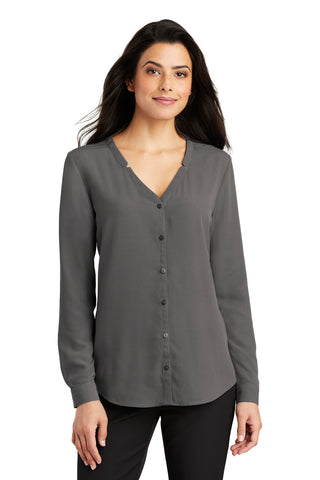 Port Authority Ladies Long Sleeve Button-Front Blouse. LW700