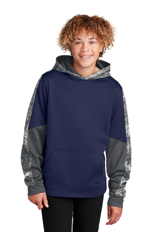 Sport-Tek ®  Youth Sport-Wick ®  Mineral Freeze Fleece Colorblock Hooded Pullover. YST231