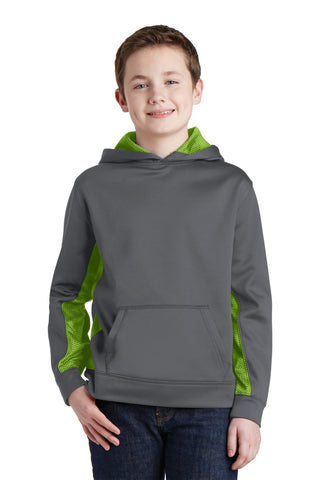Sport-Tek ®  Youth Sport-Wick ®  CamoHex Fleece Colorblock Hooded Pullover.  YST239